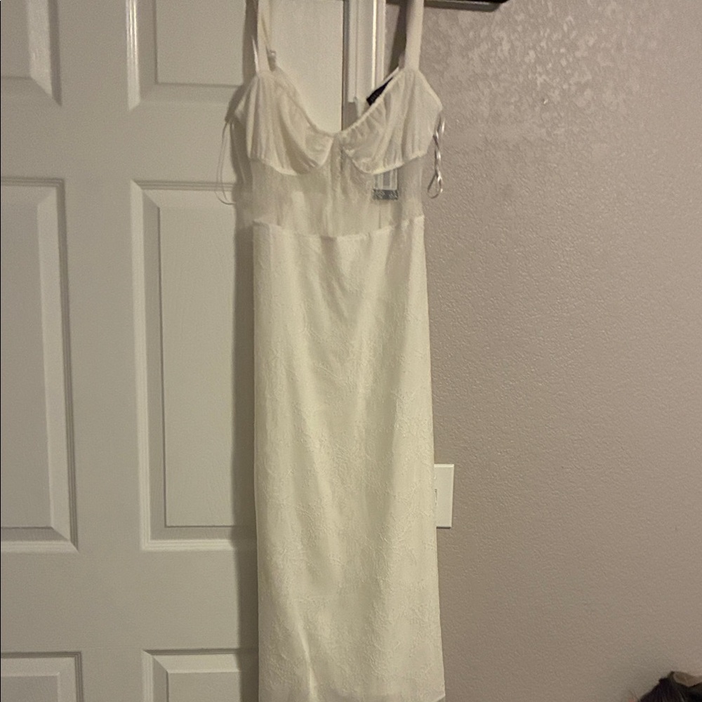 Danielle Bernstein White Lace Slip Dress